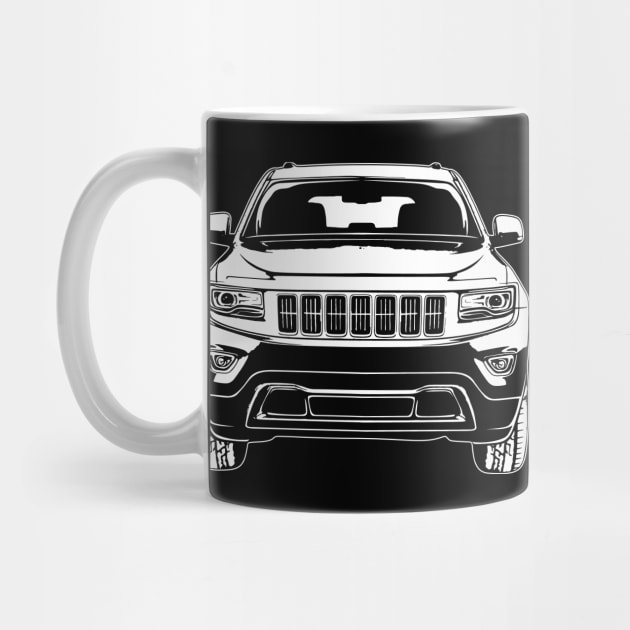 White Grand Cherokee Sketch Art by DemangDesign